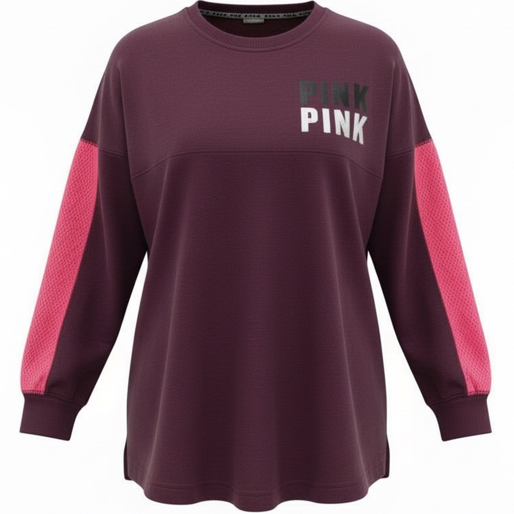 Pink womens XS burgundy Long Sleeve Shirt